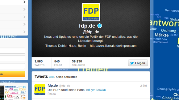 Twitter-Kampagne "für die FDP" - launciert von einer anderen Partei. Twitter-Kampagne "für die FDP" - launciert von einer anderen Partei.