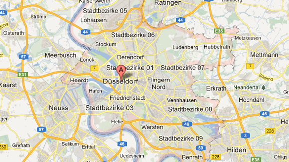 Düsseldorf ist auf Google Maps derzeit eine Rhein-Metropole ohne Rhein. Düsseldorf ist auf Google Maps derzeit eine Rhein-Metropole ohne Rhein.
