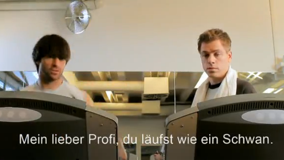 Bringt am Laufband alles durcheinander: Michael Mittermeier im Rivella-Spot. Bringt am Laufband alles durcheinander: Michael Mittermeier im Rivella-Spot.