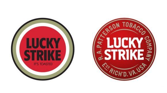 Das klassische Loewy-Logo (links) ist bald Geschichte. Lucky-Strike-Fans sehen jetzt rot. Das klassische Loewy-Logo (links) ist bald Geschichte. Lucky-Strike-Fans sehen jetzt rot.