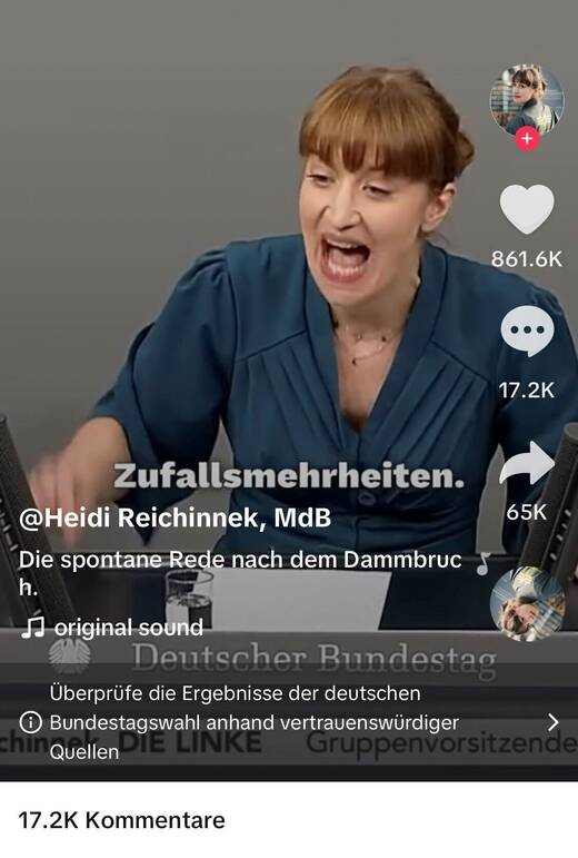 Heidi Reichinnek auf Tiktok