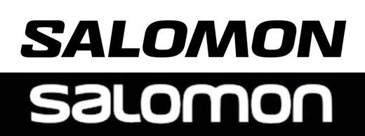 Das neue Salomon-Logo und das alte (unten).