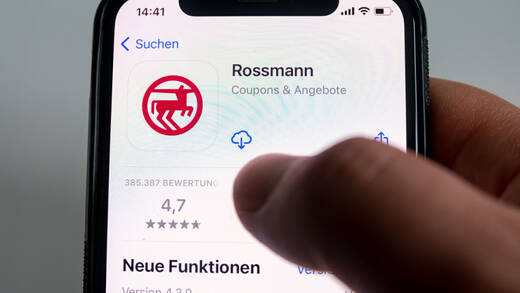 Die Rossmann-App wird häufig und lang genutzt.