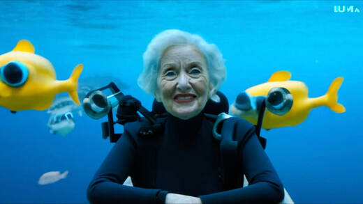 Alte Dame unter Wasser, mit Fischen, aber ohne das erhoffte gelbe U-Boot.