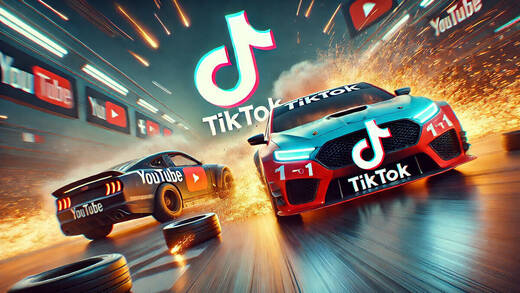 Tiktok überholt erstmals Youtube – aber das Rennen läuft weiter.