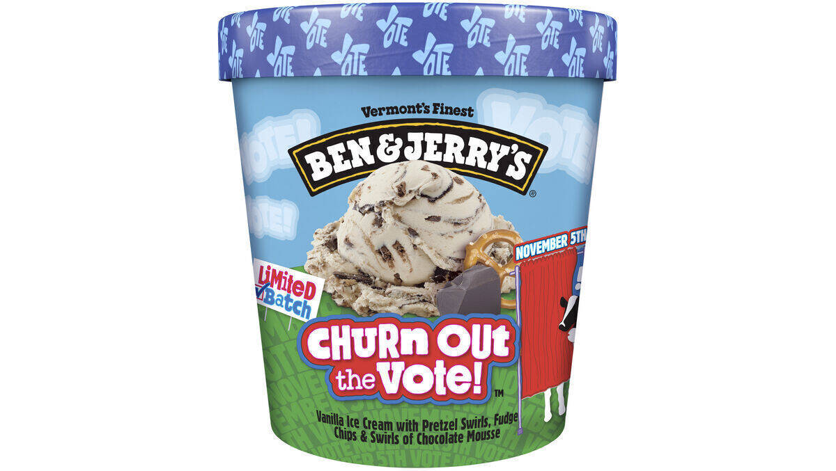 Das neue "Churn out the vote" von Ben & Jerry's gibt es nur in den USA.