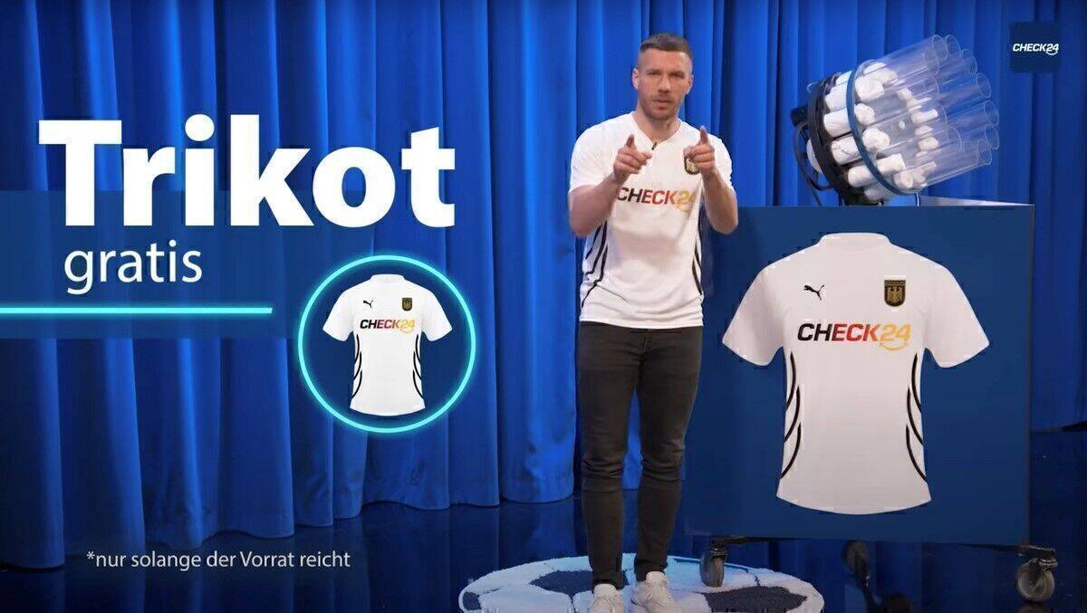 Kein geringerer als Lukas Podolski fungiert als Werbegesicht der cleveren Aktion von Check24 und Puma.