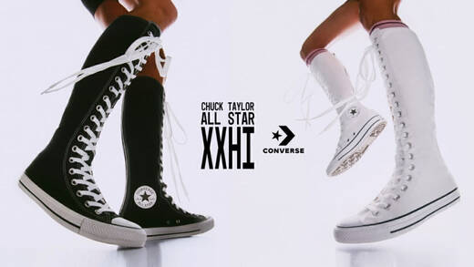High and hype: die kniehohen Converse.