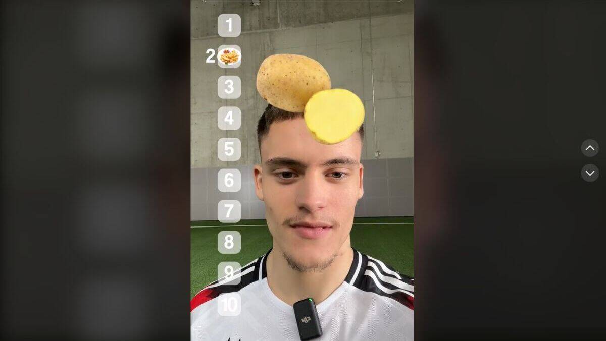 "Normale Kartoffeln auf die 1": Dieser Tiktok-Clip machte Florian Wirtz zum Social-Media-Star.
