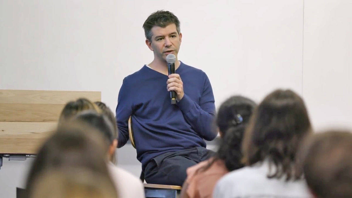 Der damalige Uber-Chef Travis Kalanick bei einem Mitarbeiter-Q&A im Frühjahr 2017.