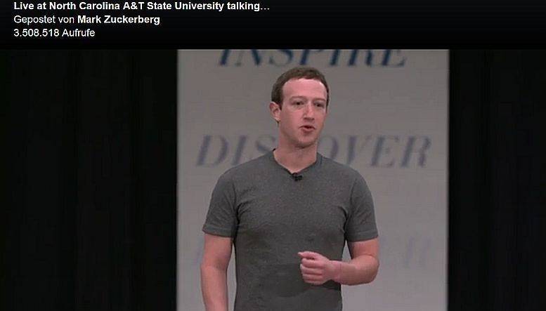 Auf seiner Tour durch die USA trat Zuckerberg jetzt in North Carolina auf. 