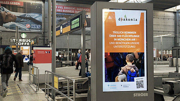 Beispiel Diakonia am Werbestandort München: Kinetic Worldwide verfeinert mit datengetriebenem Marketing die Außenwerbung.