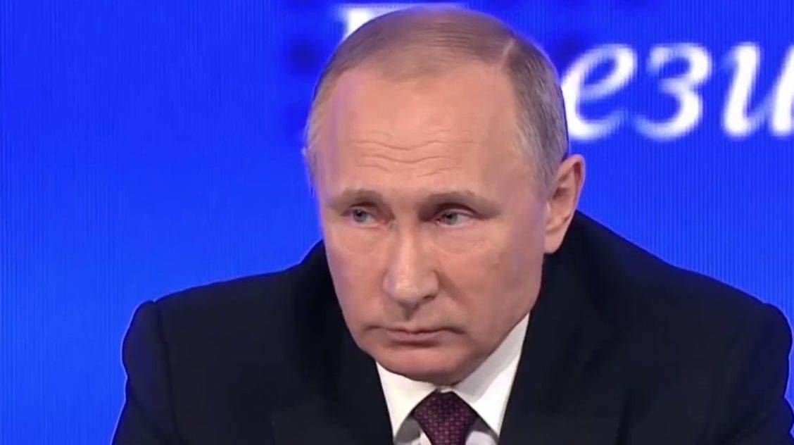 Russlands Präsident Wladimir Putin bestimmt die Inhalte im Staatsfernsehen. Ein Screenshot aus dem Video von Dozhd.